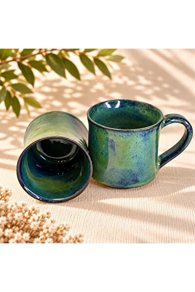 Ranowa Ceramic AURA Stoneware Bardak 200 ml – Yeşil, Minimal Tasarım Kahve ve...
