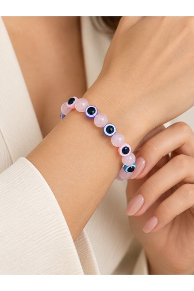 MK tasarım Real Pink Quartz Bracelet Mk.7000.881- Comfort-Peace-Energy- Stres...