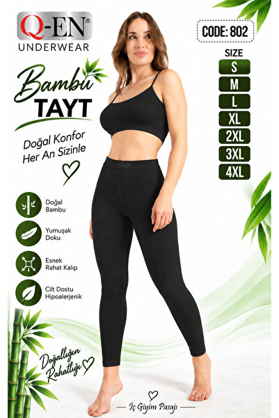 Q-EN Qen Kadın Bambu Uzun Tayt 802