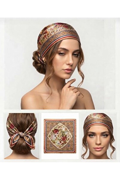 Mavi Masal Bandană maro vintage pentru femei – Accesoriu elegant pentru păr ș...