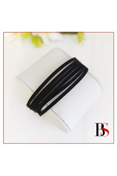 Bijustore Black Suede Multi-Row Women's Bracelet