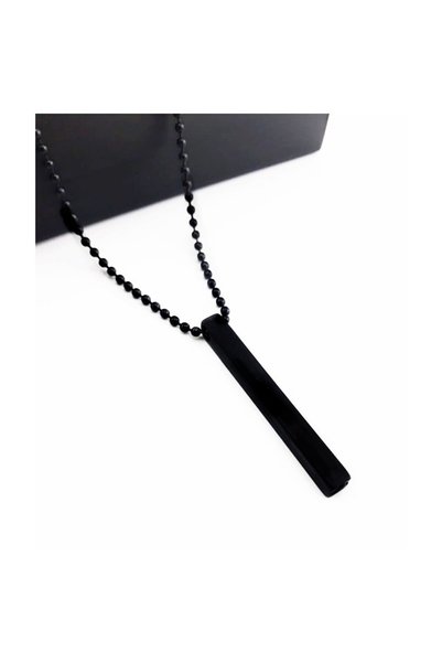 Bijustore Black Color Men's Bar Necklace
