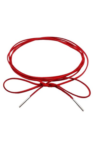 Bijustore Kırmızı Renk Kadın Süet Bağcıklı Choker Kolye