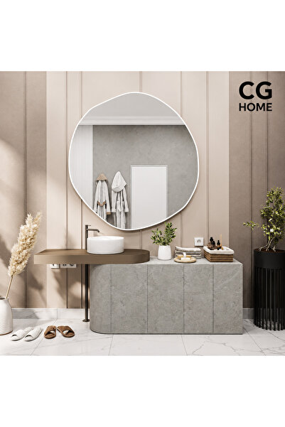 CG HOME Asimetrik Ayna, Duvar Aynası, Konsol Aynası, Çerçeveli Ayna 60CM