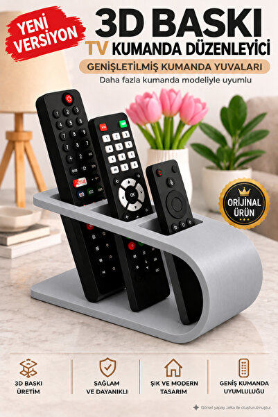 Hızarcıoğlu 3D Baskı Kumanda Düzenleyici – TV Kumanda Organizer – Modern Şık ...