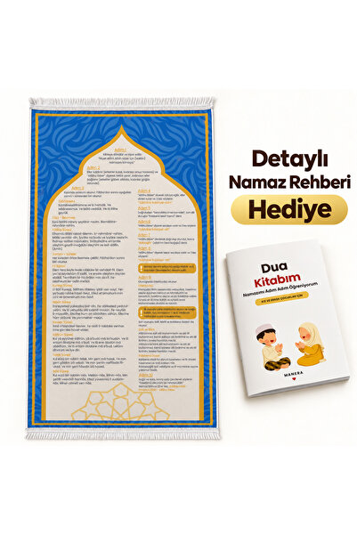 Genel Markalar Eğitici Kadife Namaz Seccadesi + Hediye Namaz Rehberi