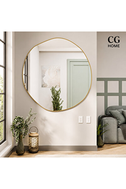 CG HOME Asimetrik Ayna, Duvar Aynası, Konsol Aynası, Çerçeveli Ayna 60CM