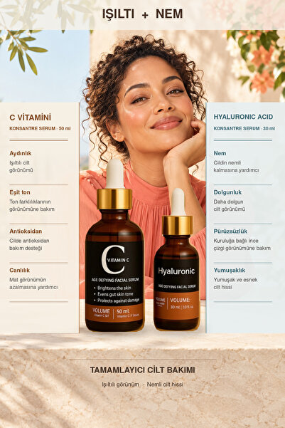 Puredermine Vitamin C & Hyaluronic Acid 2’li Serum Seti – Cildi Aydınlatan ve...
