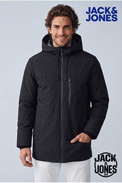 Jack & Jones J&J Men's Payne Cold Proof Jacket Parka Coat Black