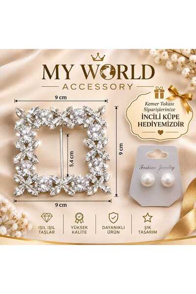 MY WORLD ACCESSORY Taşlı Kemer Tokası