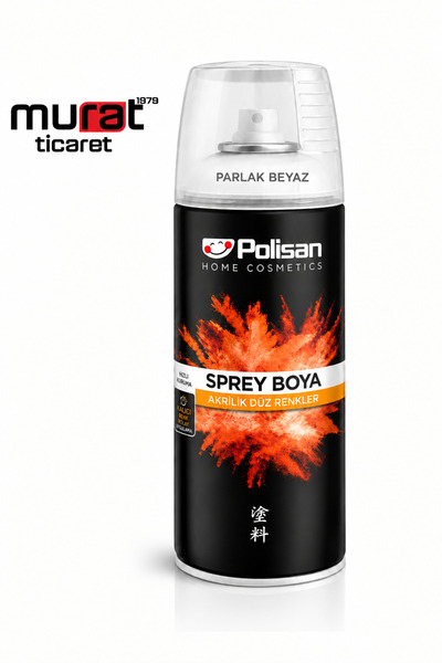 Polisan Parlak Beyaz Sprey Boya 400 ml | Akrilik | Hızlı Kuruma | Metal Ahşap...