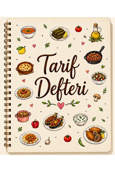 Eseran Print Çizimli Tarif Defteri