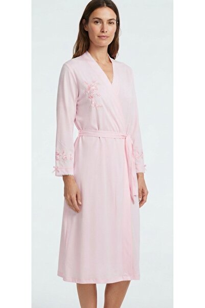 Etoile Bağlamalı Modal Kadın Sabahlık Pembe