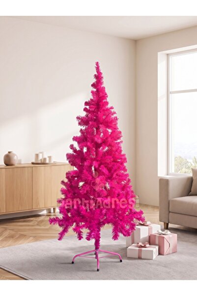 Parti Adresi Pembe Yılbaşı Ağacı 180 cm Metal Ayaklı Yapay Çam Ağacı
