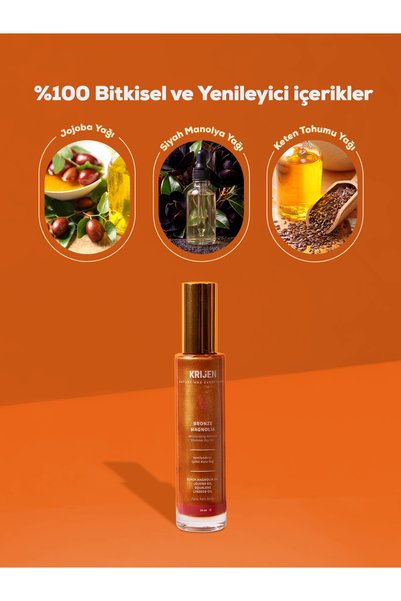 Krijen Moisturizing & Shimmering Dry Hair and Body Oil 50 ml - Moisturizer & Shimmer Dry Oil 50 ml