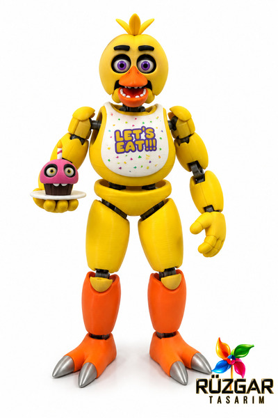 Rüzgar Tasarım FNAF Chica (Five Nights at Freddy's) 20 cm Eklemli Dummy T13 K...