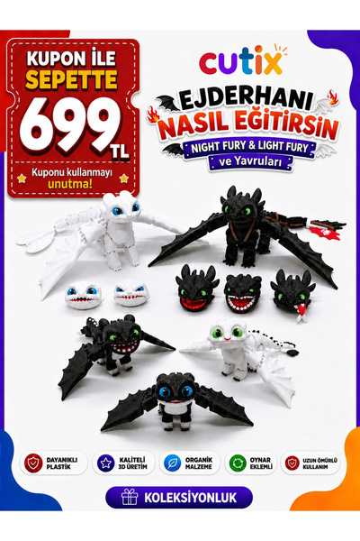 Cutix Dişsiz & Işığın Öfkesi ve Yavruları Oyuncak Figür Ejderhanı Nasıl Eğiti...