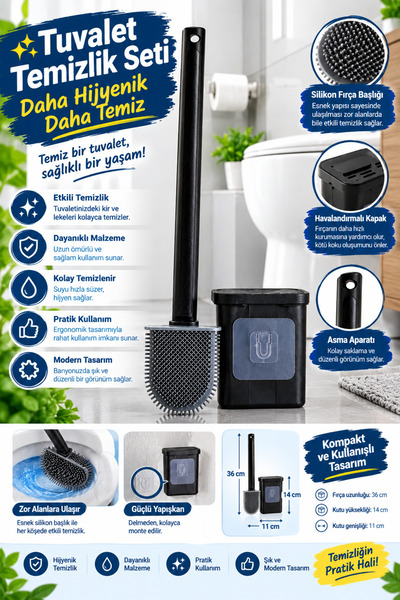 NEWSTORE HOME Silikon Wc Fırça Takımı