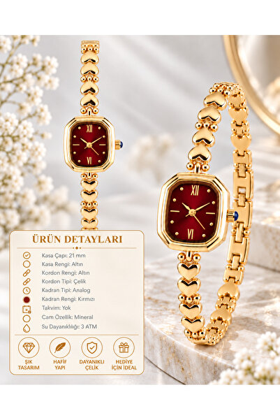 Reddington Women's Heart Cord Model Gold Color Steel Cord Wristwatch
