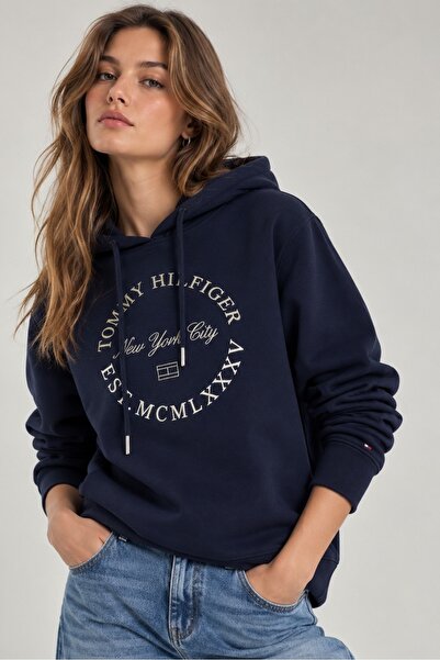 Tommy Hilfiger Regular Cut Metallic Roundall Hooded Sweatshirt