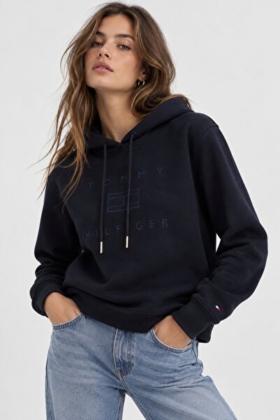 Tommy Hilfiger Regular Casual Cut Metallic Logo Hooded Sweatshirt