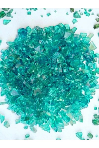 Dekoratif Kristal Cam Kırığı Turkuaz ( 100 gr) (3-6 MM Boyutlarında) Epoksi Reçine İçin Kırık Cam- Mum Dekoratif Obje Hobi Amaçlı El Sanatları Süsleme Küçük Parçalı Cam Kırıkları