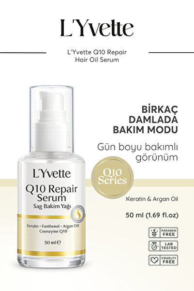 L'Yvette Yavaş Uzayan, Yıpranmış Saçlar için Q10, Keratin & Argan Yağı İçeren...