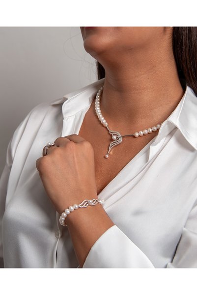 L&S JEWELLERY EN SEVİLEN MODEL KOLYE VE BİLEKLİK 925 AYAR GÜMÜŞ RODYUM (BEYAZ ALTIN) KAPLAMA