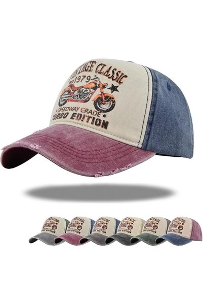 SYOSI Vintage Baseball Cap, 100% Cotton Washed Denim Trucker Hat, Classic Mot...
