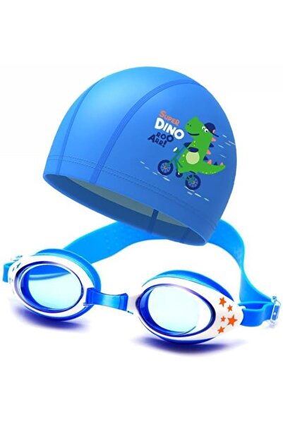 TERRIFI Kids Swim Caps with Goggles, Children's Swimming Gear, Dinosaur Swim ...