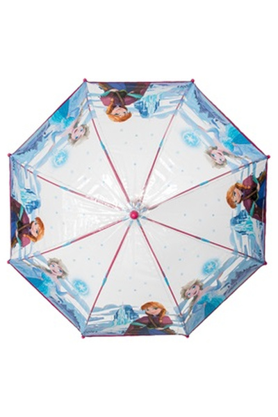 OEM Frozen 2 Transparent Fuchsia Manual Stick Rain Umbrella for Children 64cm