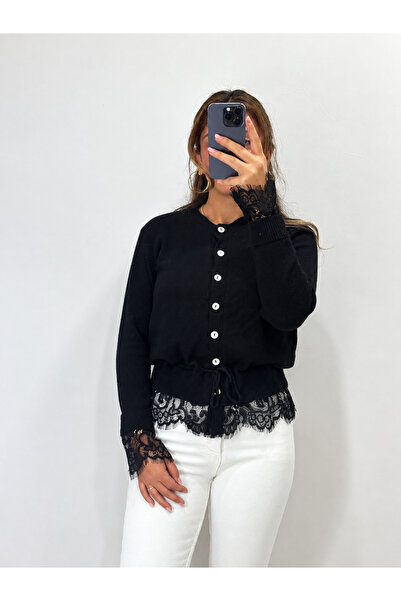 breva wear Lace Detailed Knitwear Cardigan