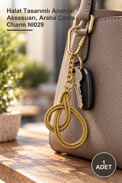 Yenilig 1 Piece Brass Rope Knot Keychain – Rope Design Key Accessory, Car Bag...