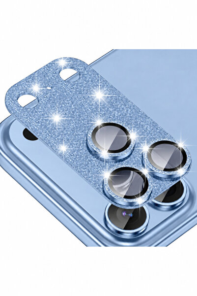 WANNA PROTECT iPhone 17 Pro / 18 Pro Uyumlu Kamera Lens Koruyucu Işıltılı Met...