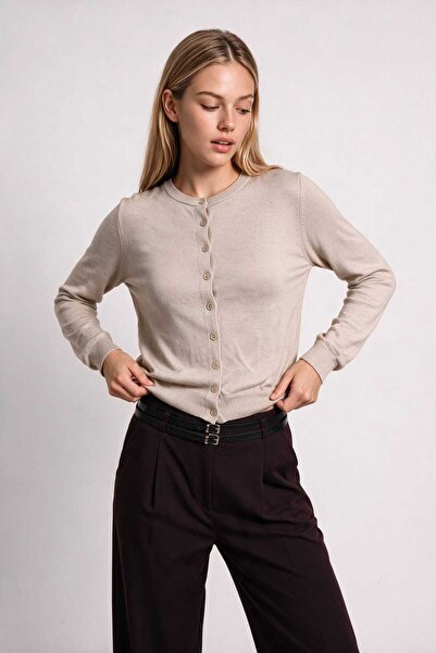 Lovelyİstanbul Basic Mevsimlik Triko Hırka 4410 LKİ0067 BEJ