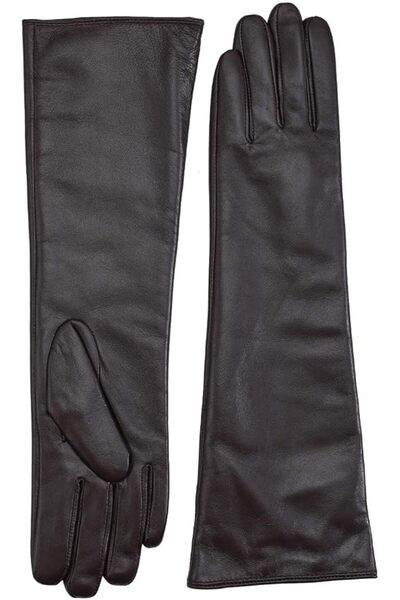 SWIUKPHE Elegant Women's Winter Black Long Genuine Leather Gloves - Full Touc...