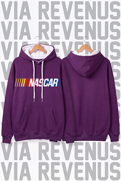 Vordevia Nascar Printed Wide Fit Hoodie - 3 Thread Fleece Hood Lining with Ro...