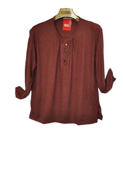 elma abone Women's Woolen Peach Cotton with Elasticated Sleeves