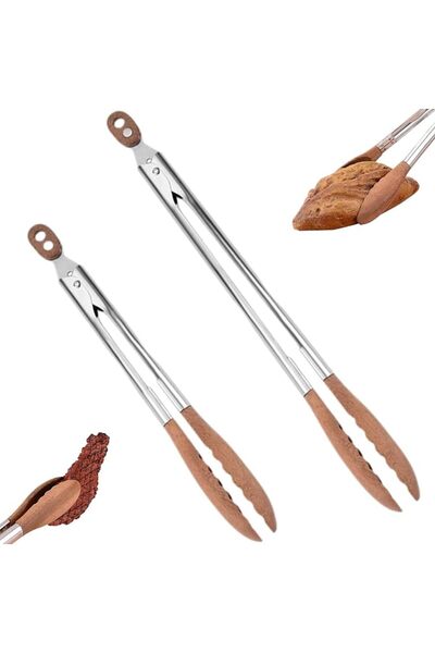 Generic 2-Pack Silicone Cooking Tongs with Lock, Heat Resistant Food Tongs fo...