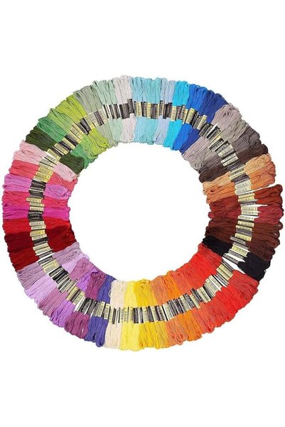 GENERAL 100 Colors Embroidery Floss Thread, Embroidery Yarn, 100 Skeins with ...