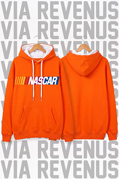 Vordevia سويت شيرت بقلنسوة واسعة مطبوع عليه شعار NASCAR - مزين بتفاصيل من 3 خ...