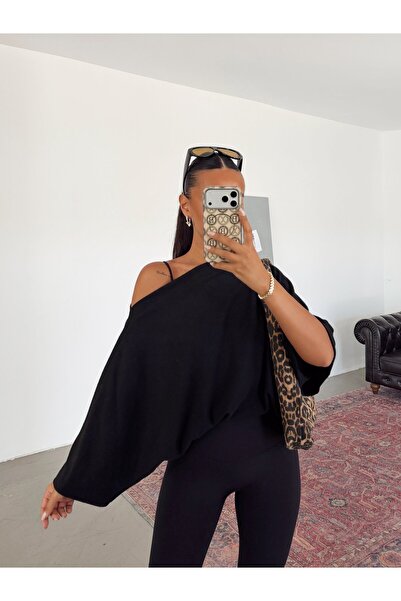 myd Bat Sleeve Soft Blouse - Black