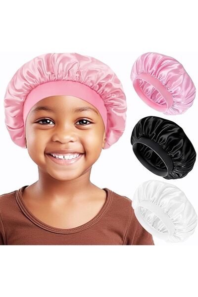 Generic 3pcs Satin Bonnets for Kids Sleeping, Cute Hair Bonnet for Girls Boys...