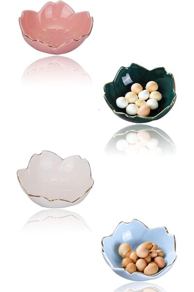 Sweet seven Ceramic Cherry Blossom Seasoning Dishes Set - Sushi Dipping Bowls...