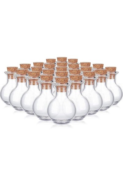 AZONEE 30 Pcs Mini Glass Bottles, Clear Drifting Bottles Small Wishing Bottle...
