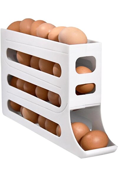 P PIPITA 4-Tier Fridge Egg Holder 30 Eggs Large Capacity Egg Rack for Refrige...