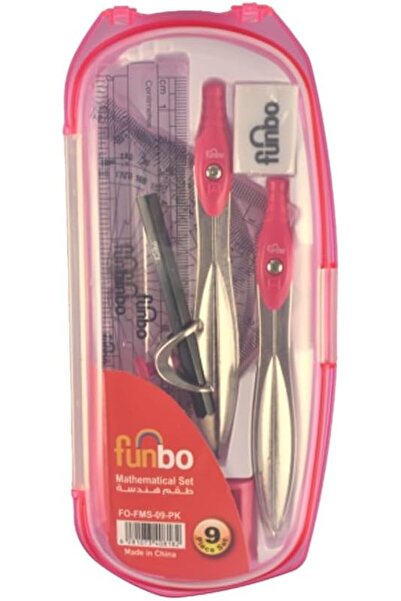 Funbo صندوق الرياضيات للأطفال، مجموعة من 9 قطع، لون وردي