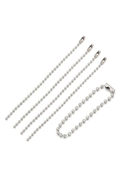 Choice 2.4mm x 15cm 100pcs 8/10/12/15/20cm Rhodium Ball Bead Chains For DIY K...