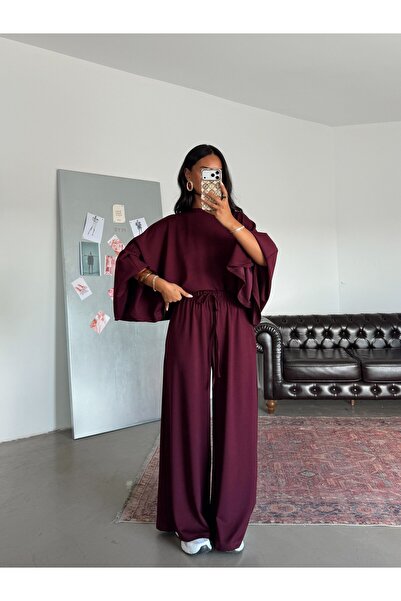 myd Yarasa Kol Oversize Takım - Bordo