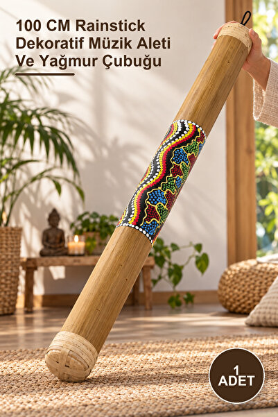 1 Adet Bambu Yağmur Sesi – 100 CM Rainstick Dekoratif Müzik Aleti Ve Yağmur Çubuğu